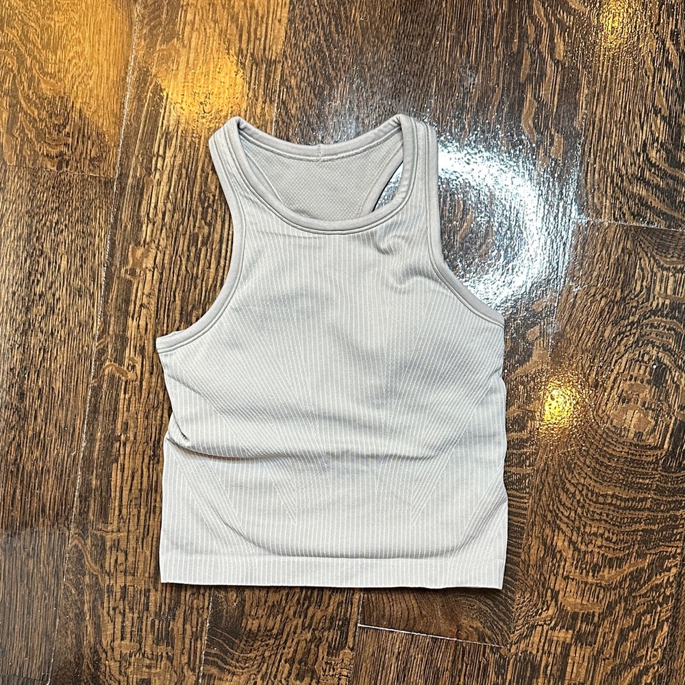 Women's Cream Ribbed Tank Top